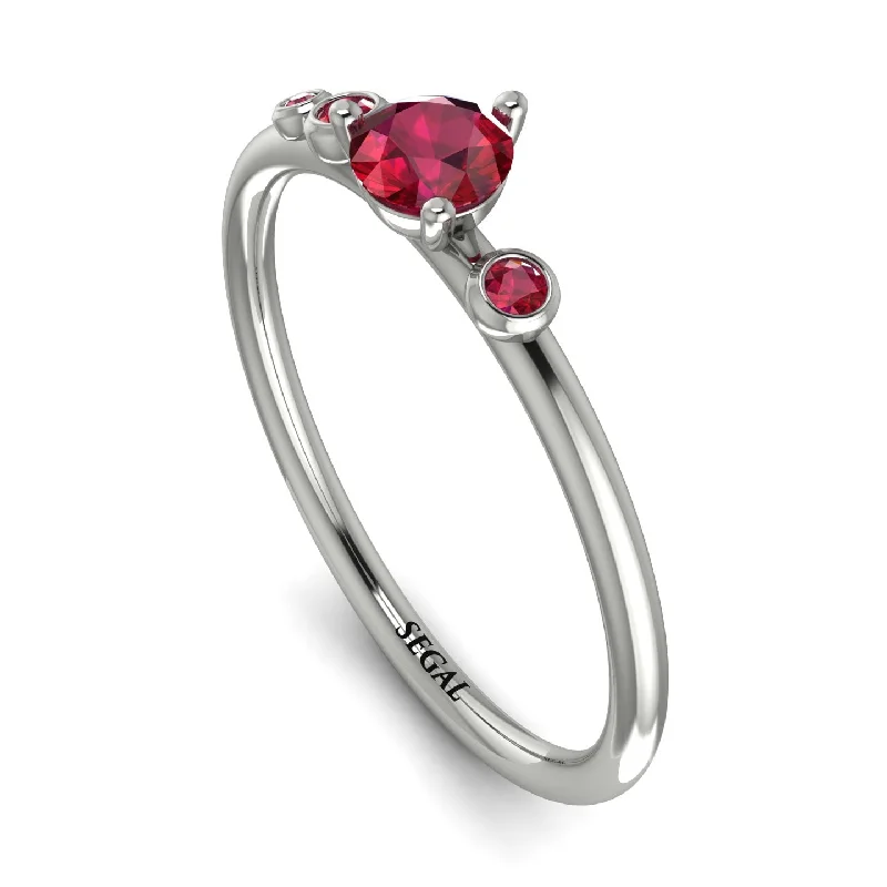 women's ring with birthstone -Minimalist Thin Ruby Ring - Brielle No. 57