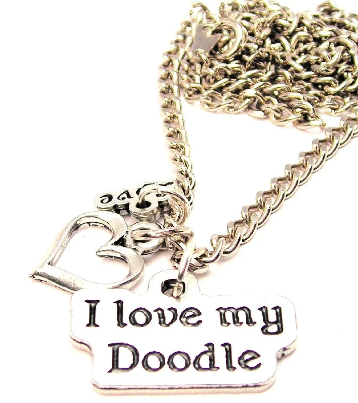 women's necklaces cross pendant -I Love My Doodle Little Love Necklace