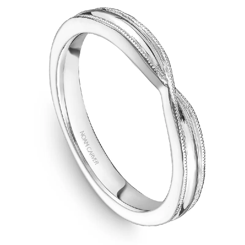 women's ring white gold -Noam Carver Stackable Collection Crossover Fashion Ring STA40-1