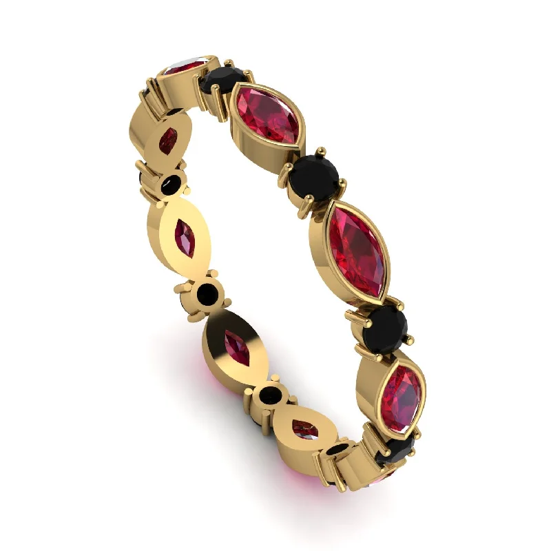 women's ring classic elegance -Marquise Ruby Eternity Band - Cecilia No. 40