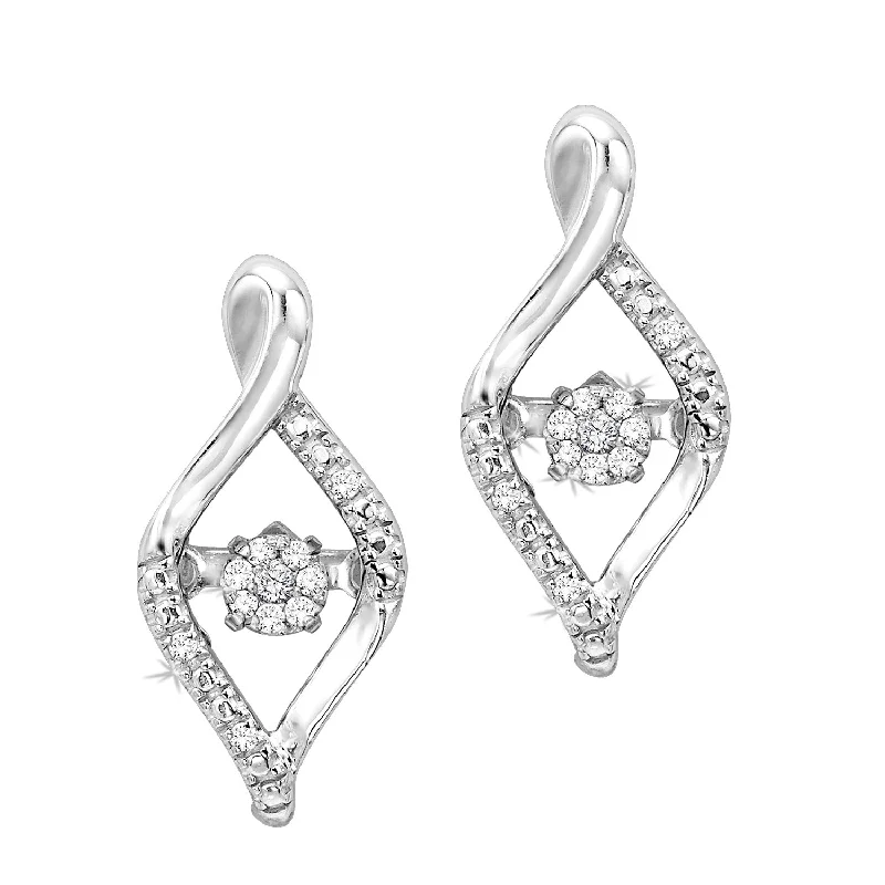 women's earrings handcrafted statement -0.08 Ctw Rhythm of Love Diamond Earrings