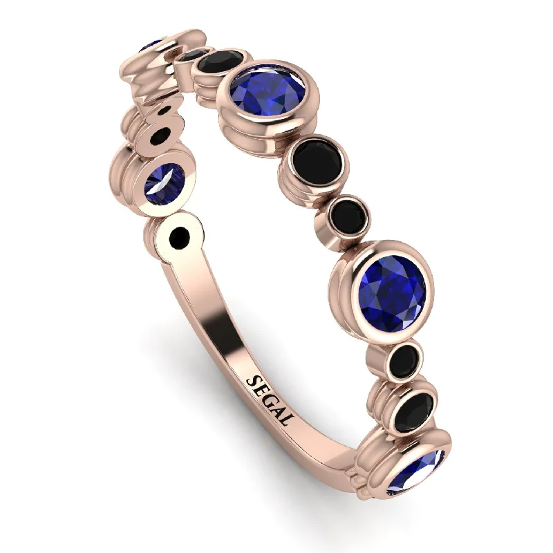 women's ring bold and stylish -Bezel Sapphire Eternity Band - Valeria No. 44