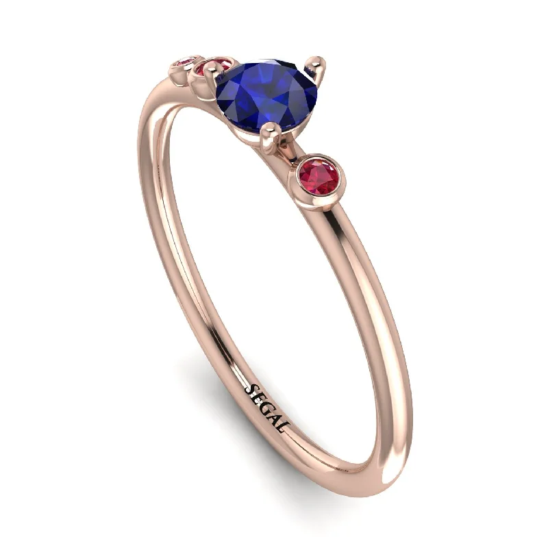 women's ring personalized name -Minimalist Thin Sapphire Ring - Brielle No. 59