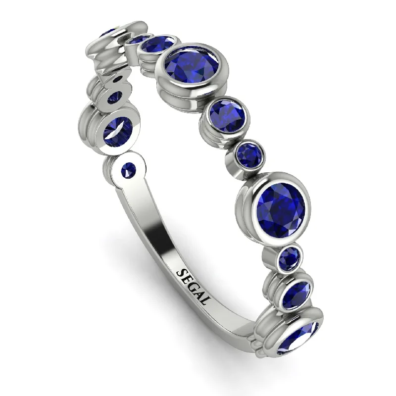 women's ring bold statement -Bezel Sapphire Eternity Band - Valeria No. 75