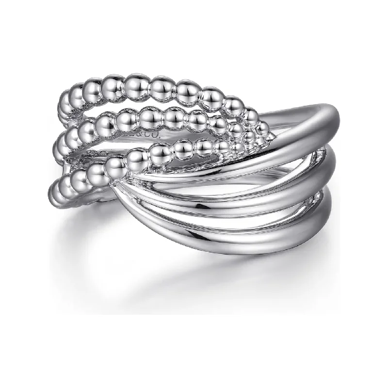 women's ring fashionable yet simple -Gabriel Sterling Silver Bujukan Lady's Twisted Ring