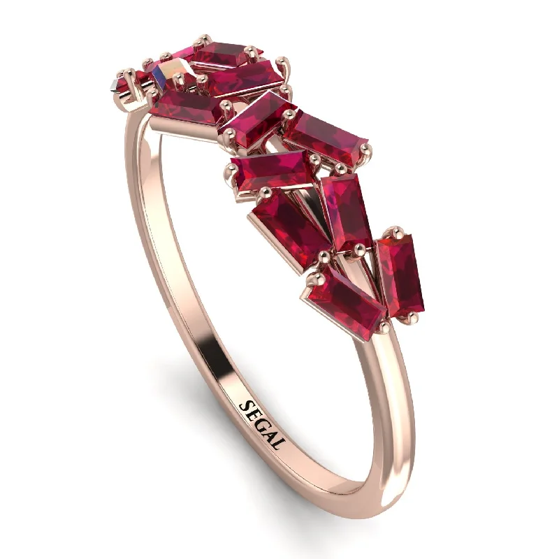 women's ring infinity love design -Baguette Ruby Ring Mix - Athena No. 11