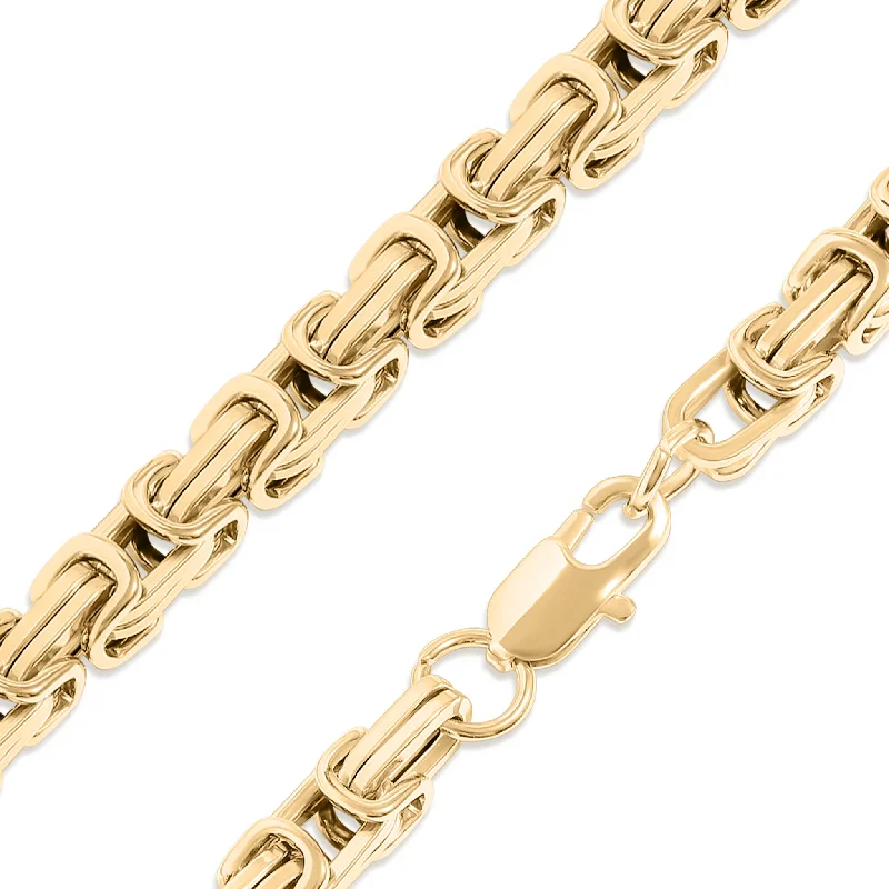 women's necklaces luxury collection -Stainless Steel 18K Gold PVD Coated Byzantine Chain Necklace / CHN8501