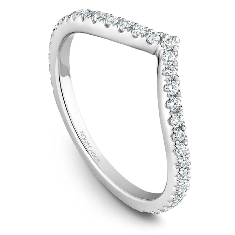 women's ring elegant crown shape -Noam Carver Stackable Collection 0.30cttw. Diamond Fashion Ring STB12-1