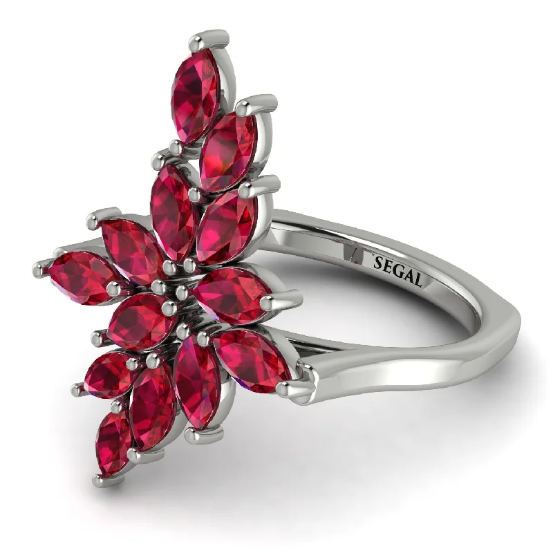 women's ring thin minimalist band -Marquise Shape Ruby Galmorious Ring - Melanie No. 12