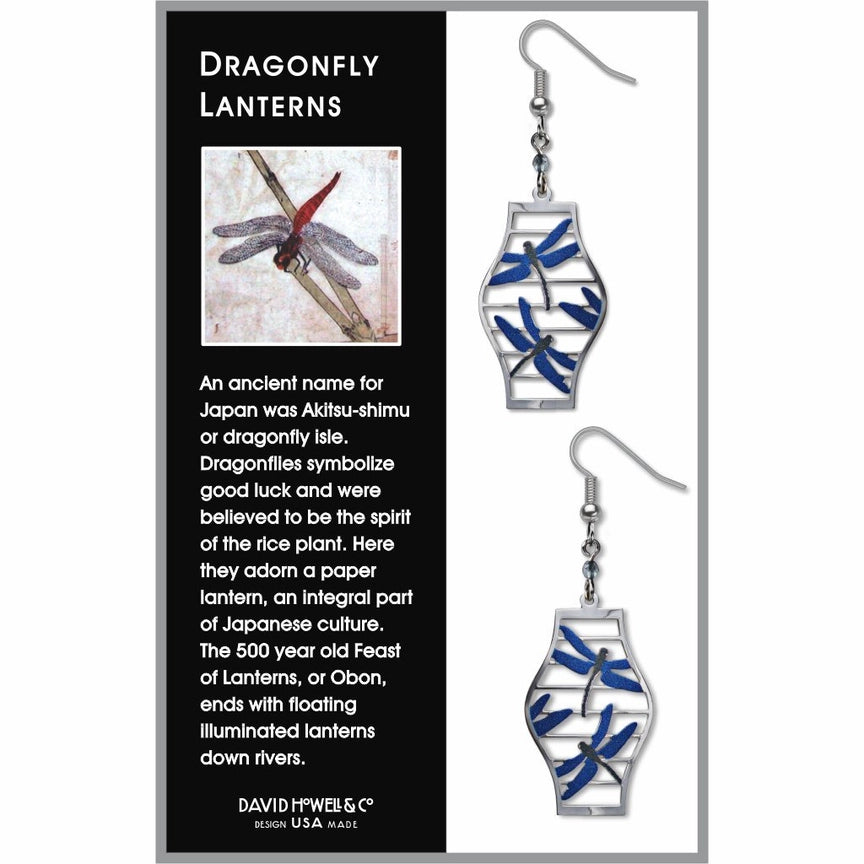 women's earrings star charm -Dragonfly Lanterns Earrings