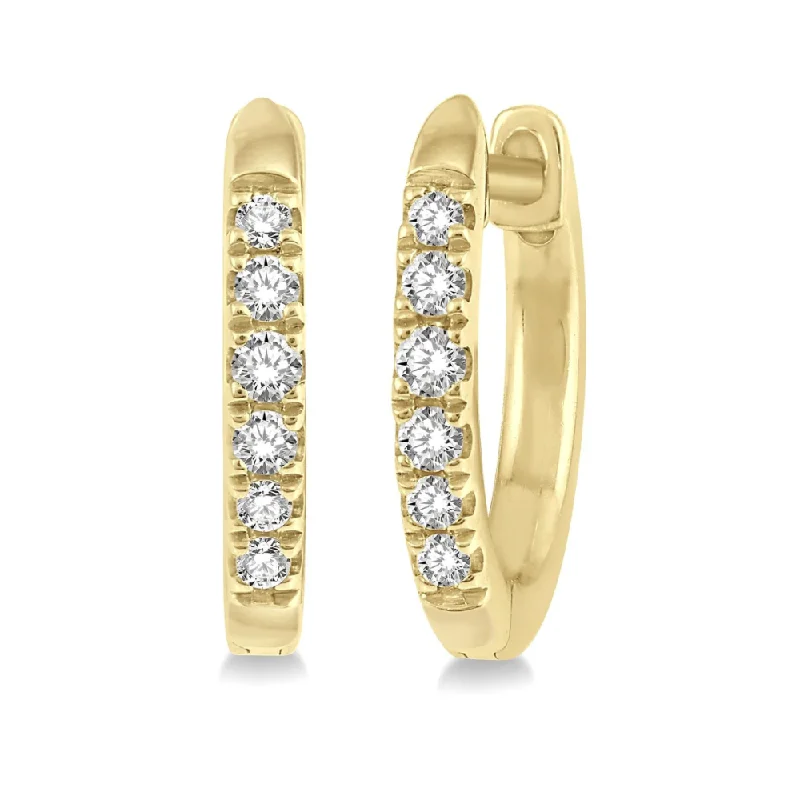 women's earrings fashion-forward jewelry -Petite Diamond Huggie Fashion Earrings