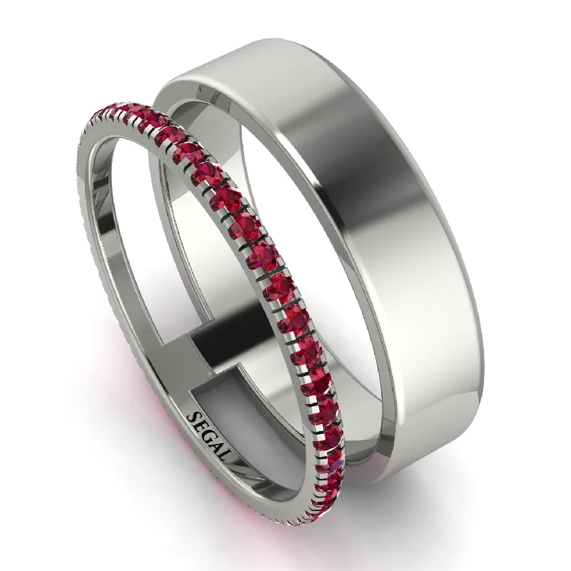 women's ring star shape -Golden Ratio Ruby Band - Isabel No. 12