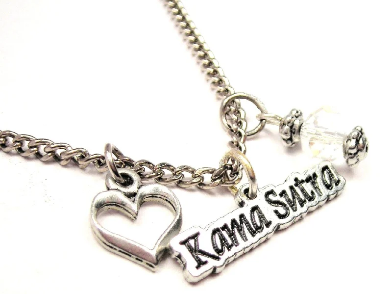 women's necklaces gemstone charm -Kama Sutra Necklace with Small Heart