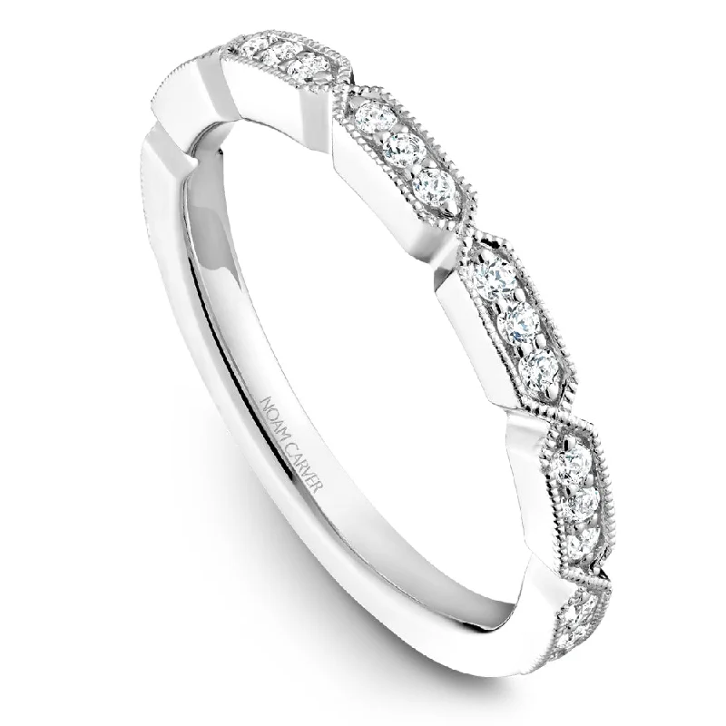 women's ring twisted rope design -Noam Carver Stackable Collection 0.19cttw. Diamond Fashion Ring STB19-1