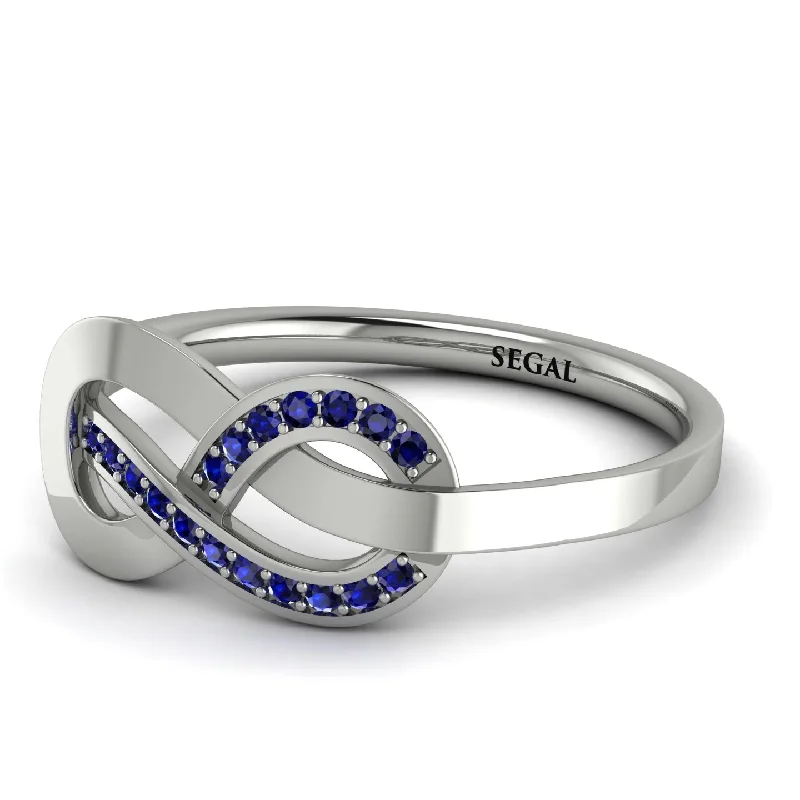 women's ring diamond solitaire -Infinity Yin Yang Sapphire Ring - Lydia No. 15