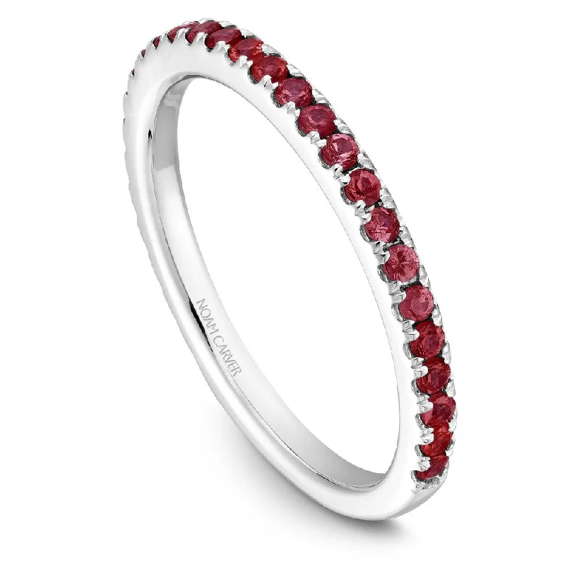 women's ring halo setting -Noam Carver Stackable Collection 0.36cttw. Ruby Fashion Ring STA2-1-R