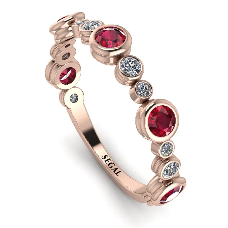 women's ring sapphire -Bezel Ruby Eternity Band - Valeria No. 11