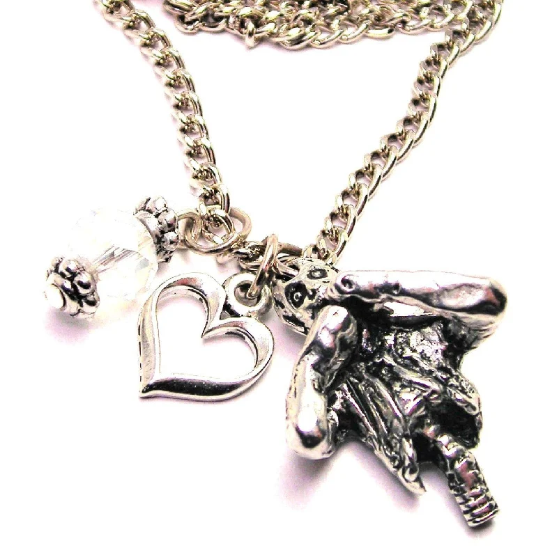 women's necklaces trendy simple chain -Half A Zombie Necklace with Small Heart