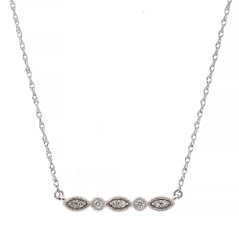 women's necklaces stacking charm -10K White Gold Diamond Necklace