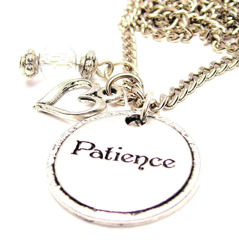 women's necklaces cross pendant -Patience Circle Necklace with Small Heart