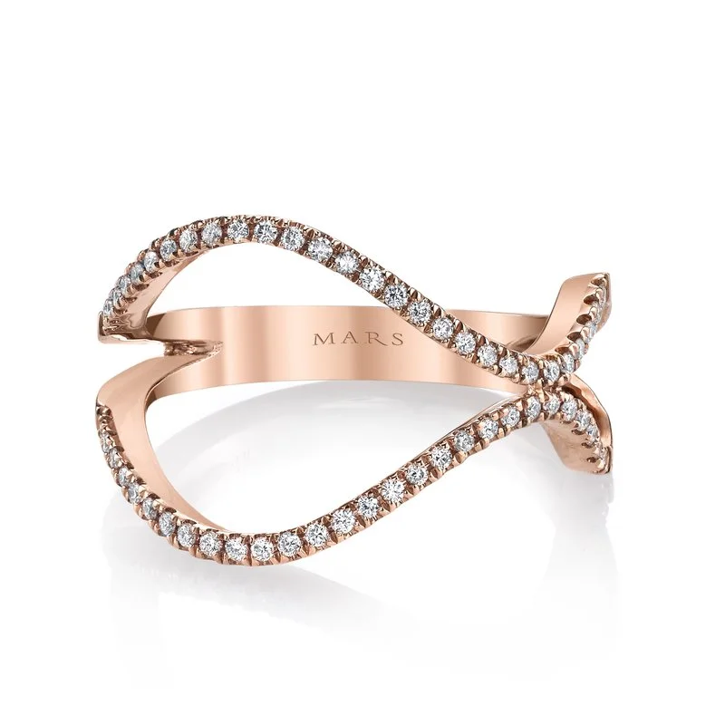 women's ring with birthstone -14K Rose Gold 0.22ct. Diamond Openwork Fashion Ring