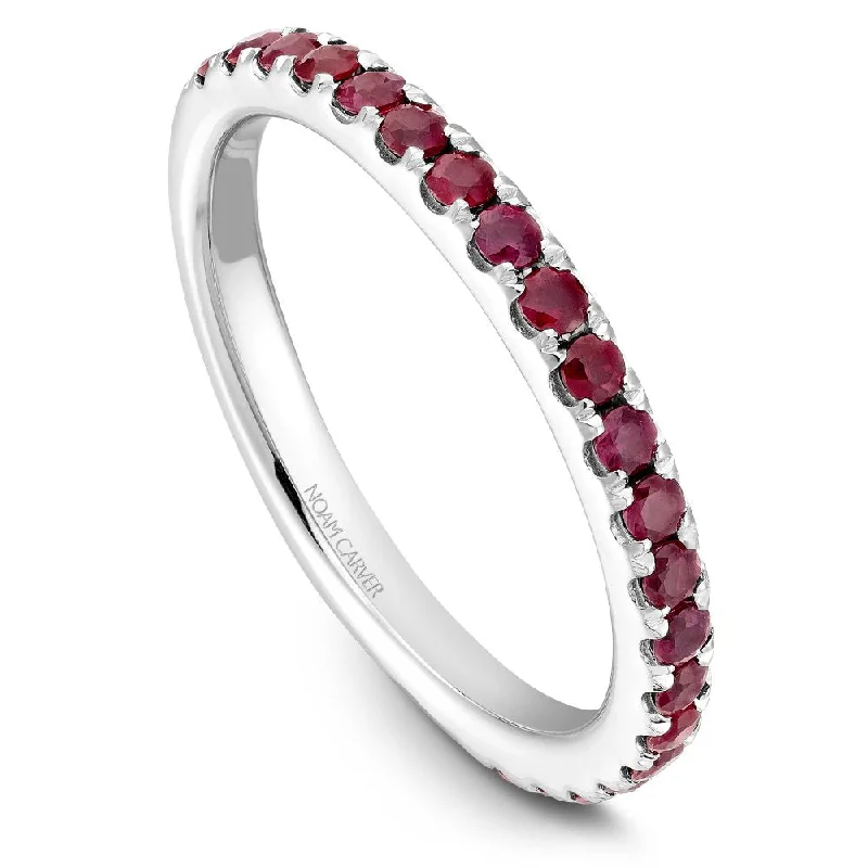 women's ring with birthstone -Noam Carver Stackable Collection 0.52cttw. Ruby Fashion Ring STA3-1-R