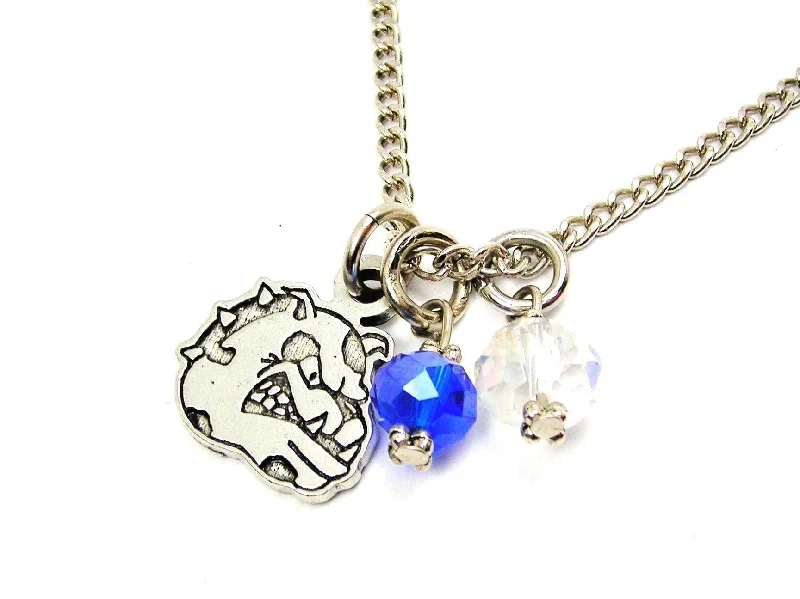 women's necklaces perfect for gifting -Bulldog Mascot Necklace