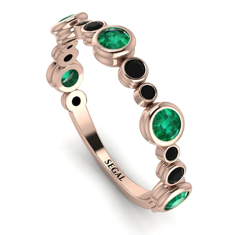 women's ring casual yet chic -Bezel Emerald Eternity Band - Valeria No. 35