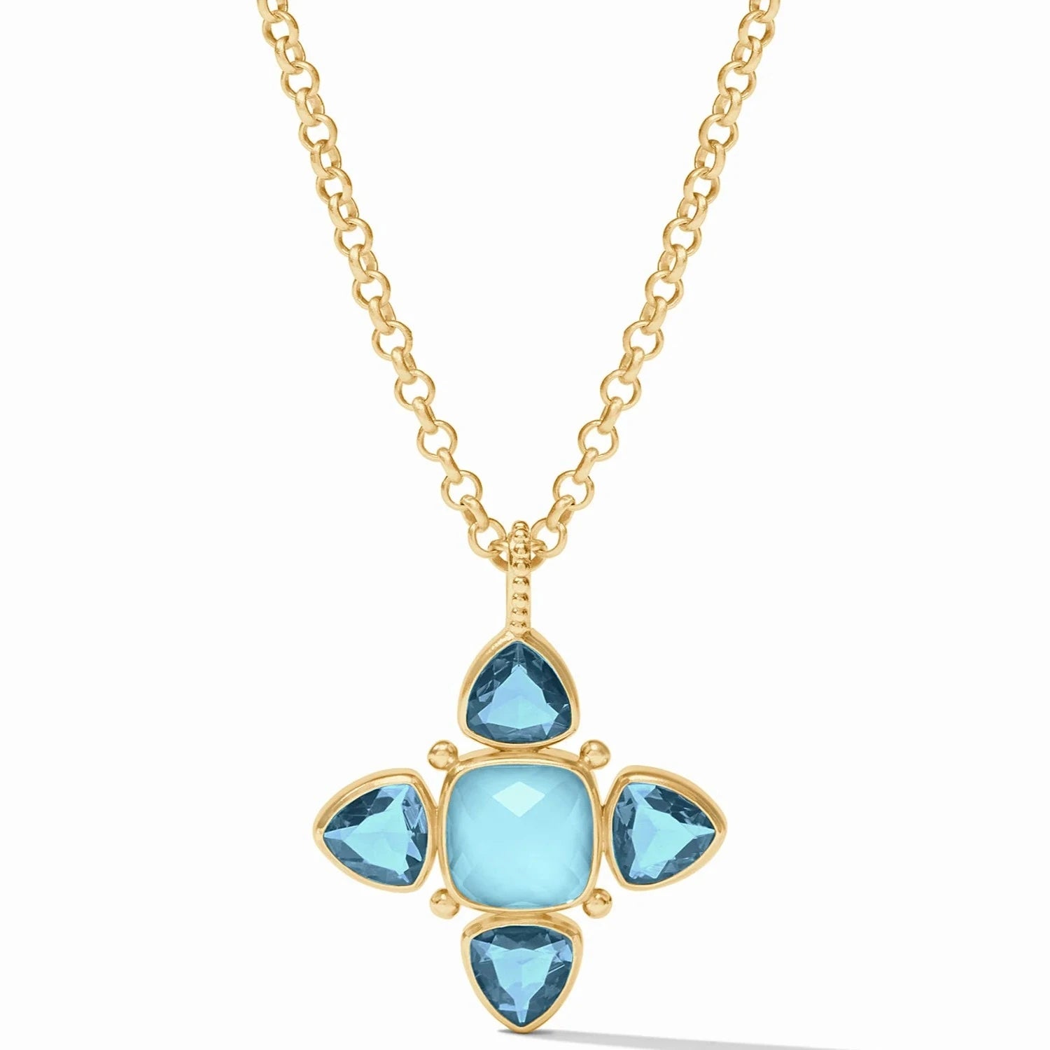 women's necklaces eye-catching statement -Julie Vos Aquitaine Pendant Necklace, Iridescent Capri Blue