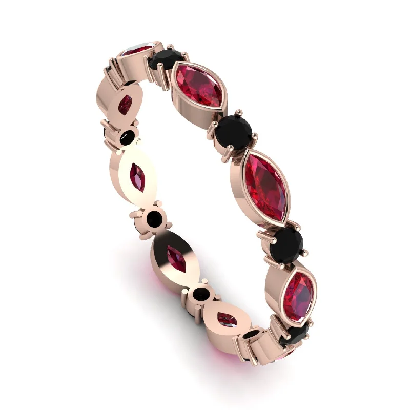 women's ring nature inspired -Marquise Ruby Eternity Band - Cecilia No. 41