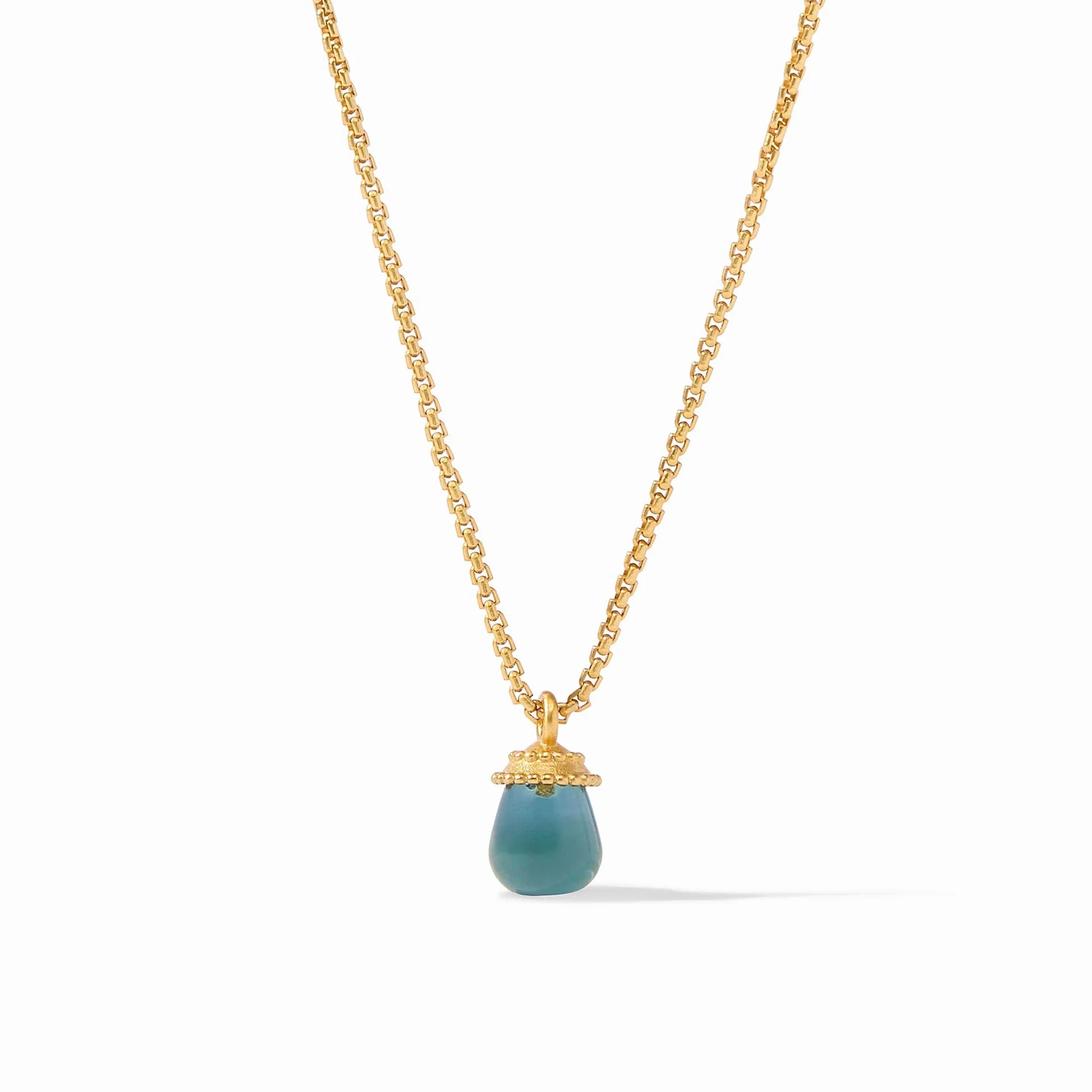 women's necklaces nature inspired -Julie Vos Noel Solitaire Necklace, Peacock Blue