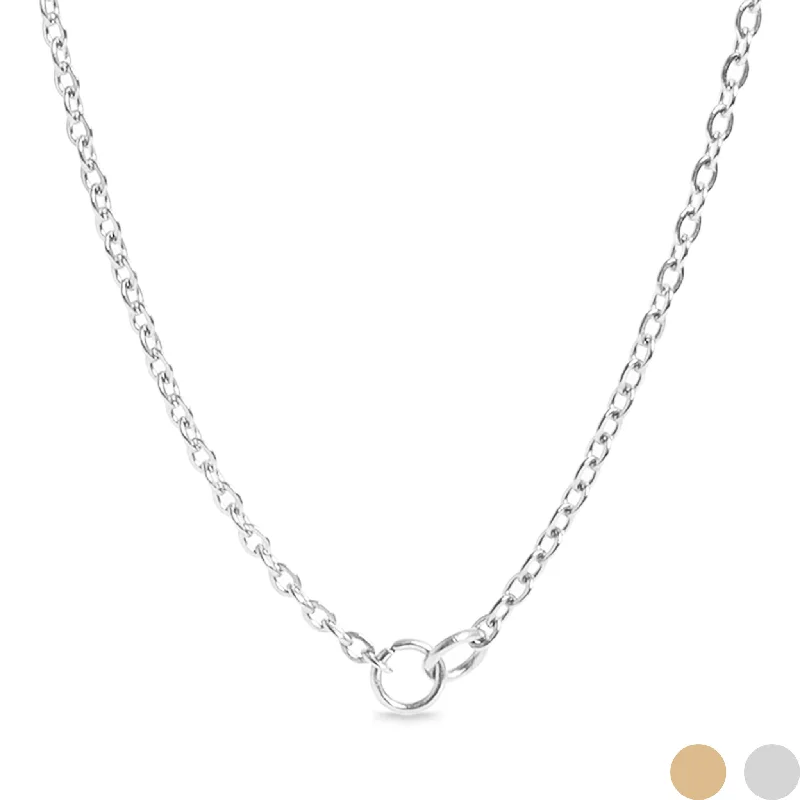 women's necklaces elegant style -18K Gold PVD Stainless Steel Loop Connector Chain Necklace / CHN9964