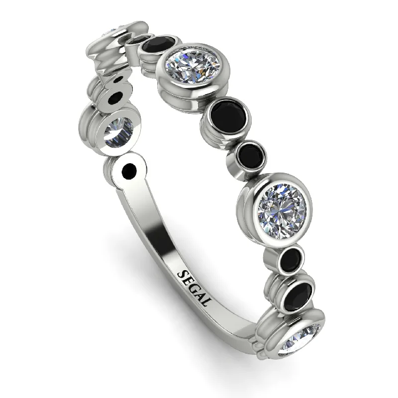 women's ring adjustable open band -Bezel Diamond Eternity Band - Valeria No. 33