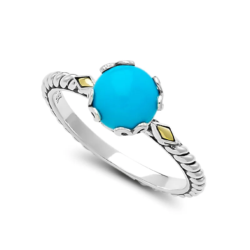 women's ring eco-friendly -Samuel B. Sleeping Beauty Turquoise Glow Ring