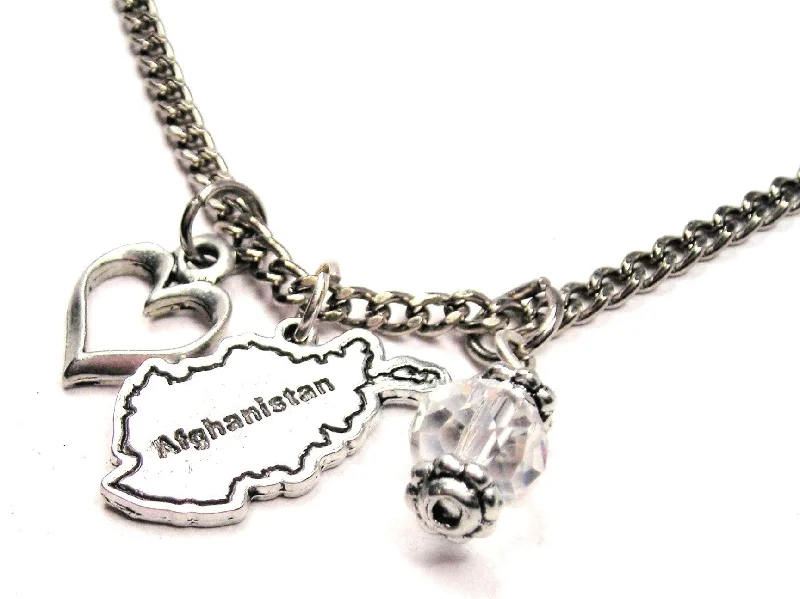 women's necklaces high-end jewelry -Afghanistan Necklace with Small Heart