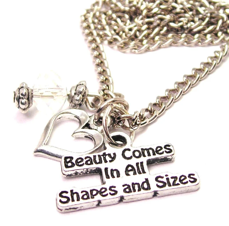 women's necklaces adjustable clasp -Beauty Comes In All Shapes And Sizes Necklace with Small Heart