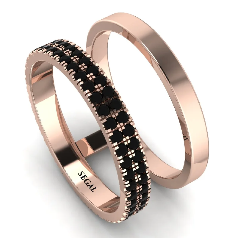 women's ring tension setting -Balance Ratio Black Diamond Band - Iris No. 8