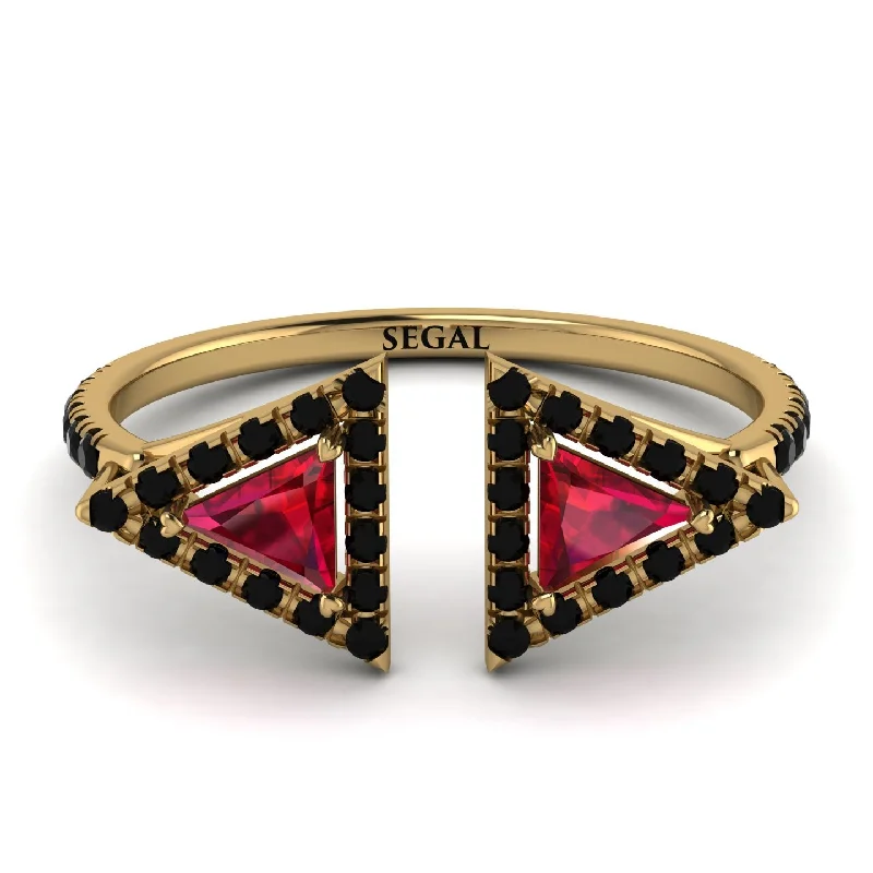 women's ring infinity symbol -Triangle Ruby Open Ring - Nevaeh No. 40