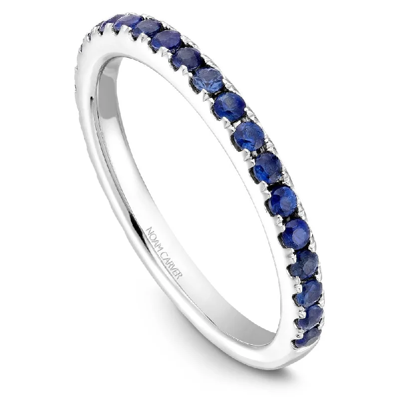 women's ring heart shape -Noam Carver Stackable Collection 0.60cttw. Blue Sapphire Fashion Ring STA3-1-B