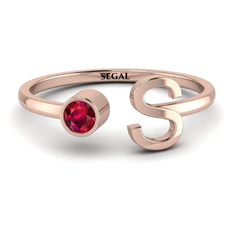 women's ring designer brand -Personalized Open Ruby Ring - Finley No. 11