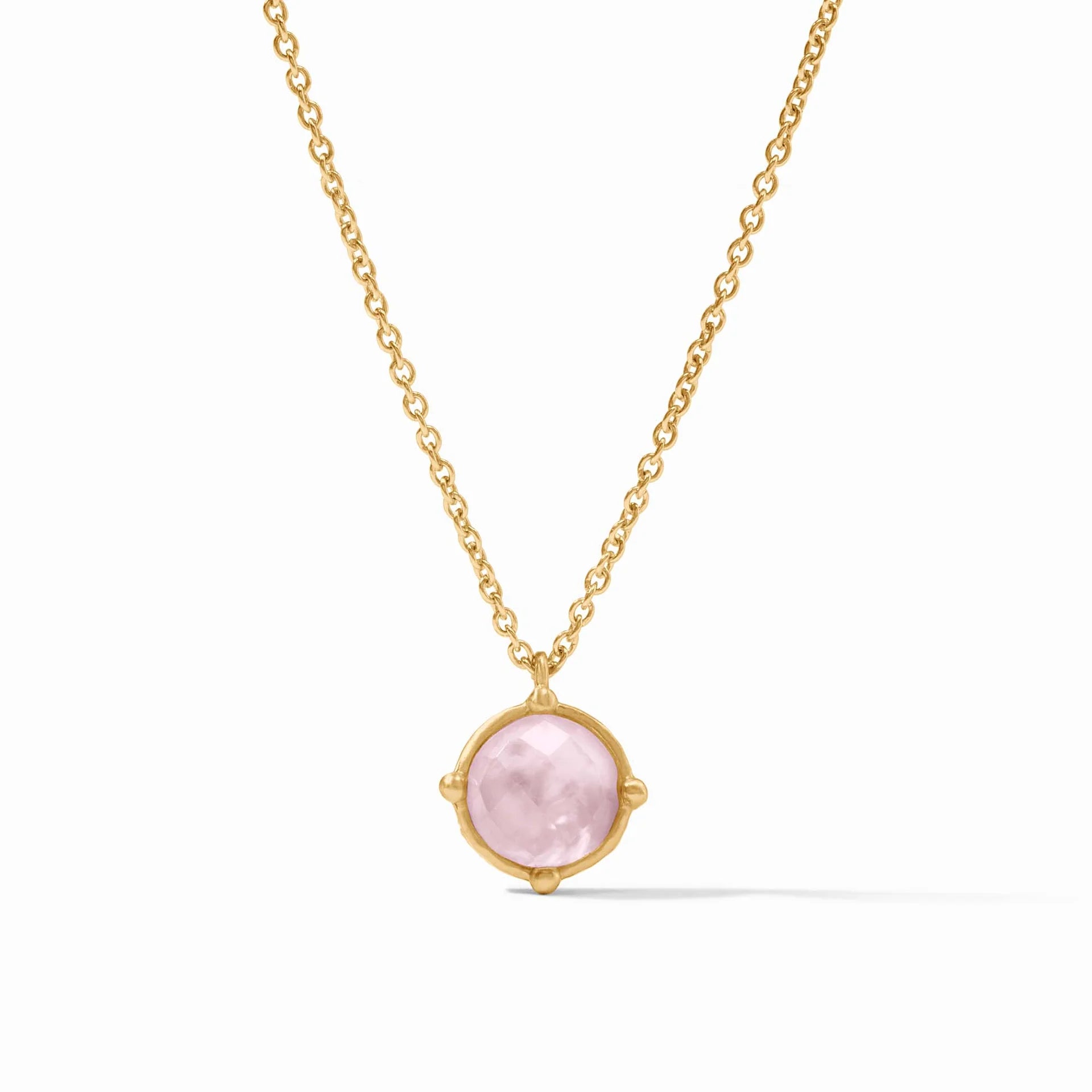 women's necklaces elegant pearls -Julie Vos Honeybee Iridescent Rose Solitaire 24K Gold Plated Necklace