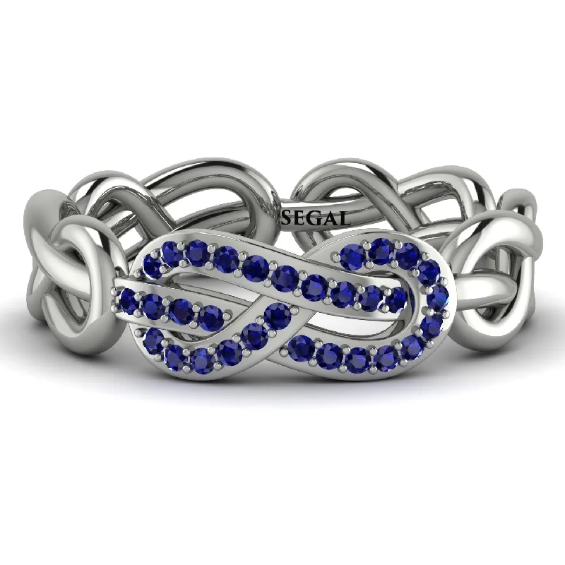 women's ring small gemstone -Knot Infinity Sapphire Ring - Josephine No. 15