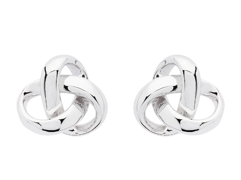 women's earrings casual everyday wear -Sterling Silver Celtic Knot Stud Earrings SE2272