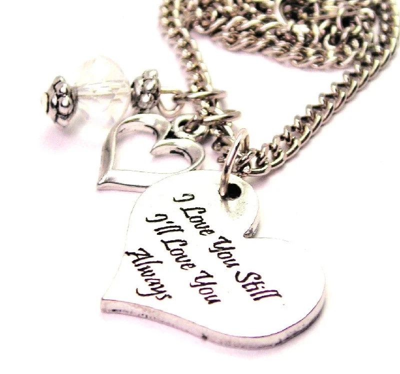 women's necklaces luxury collection -I Love You Still I'll Love You Always Heart Necklace with Small Heart