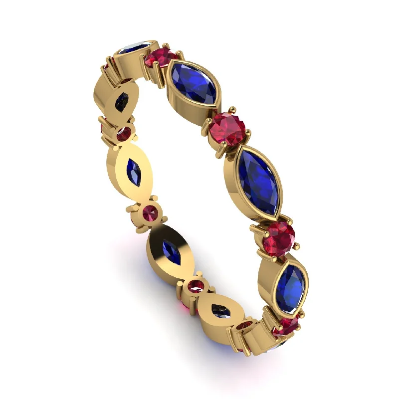 women's ring amethyst gemstone -Marquise Sapphire Eternity Band - Cecilia No. 58