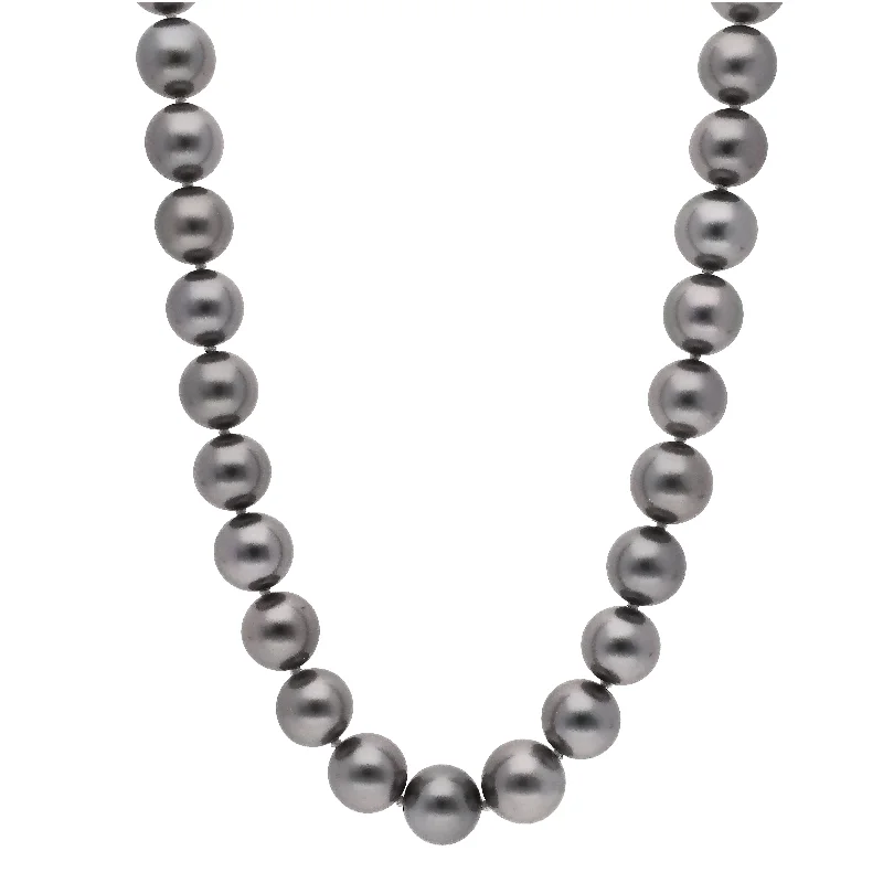 women's necklaces antique design -South Sea Tahitian Black Cultured Pearl Necklace with 18K Yellow Gold Clasp