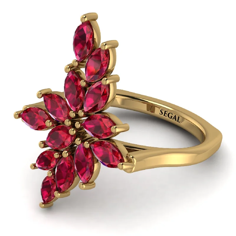 women's ring luxury celebrity style -Marquise Shape Ruby Galmorious Ring - Melanie No. 10