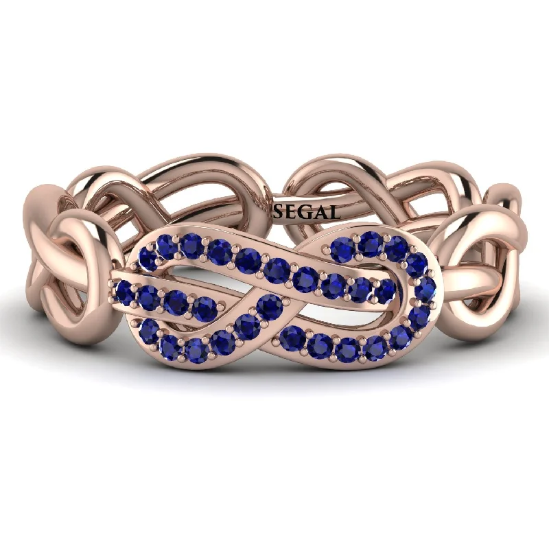 women's ring floral engraving -Knot Infinity Sapphire Ring - Josephine No. 14