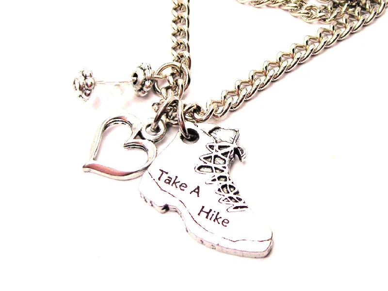 women's necklaces celebrity style -Take A Hike Necklace with Small Heart