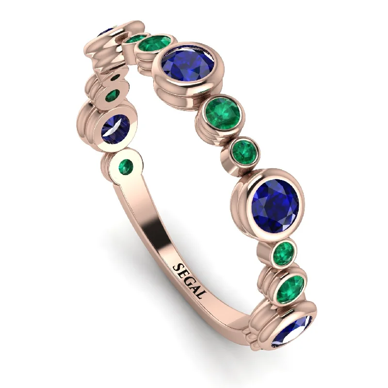 women's ring luxury gemstone set -Bezel Sapphire Eternity Band - Valeria No. 29